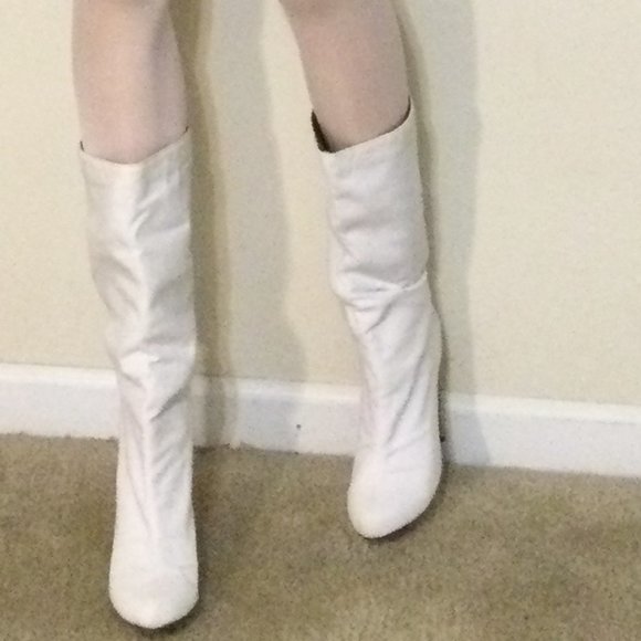 WHITE MID CALF COWGIRL BOOTS FOR SUMMER - Picture 2 of 6